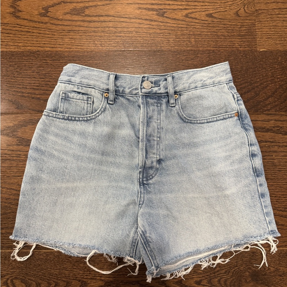 PacSun Blue Jean Shorts High-Waisted Distressed